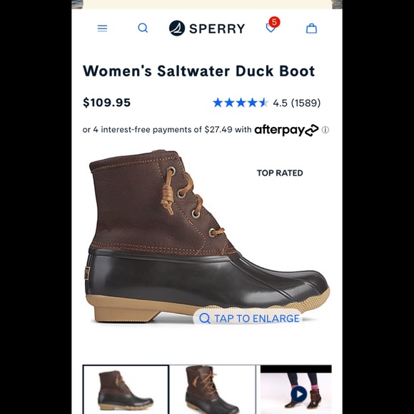 New Sperry Saltwater Duck Boots 